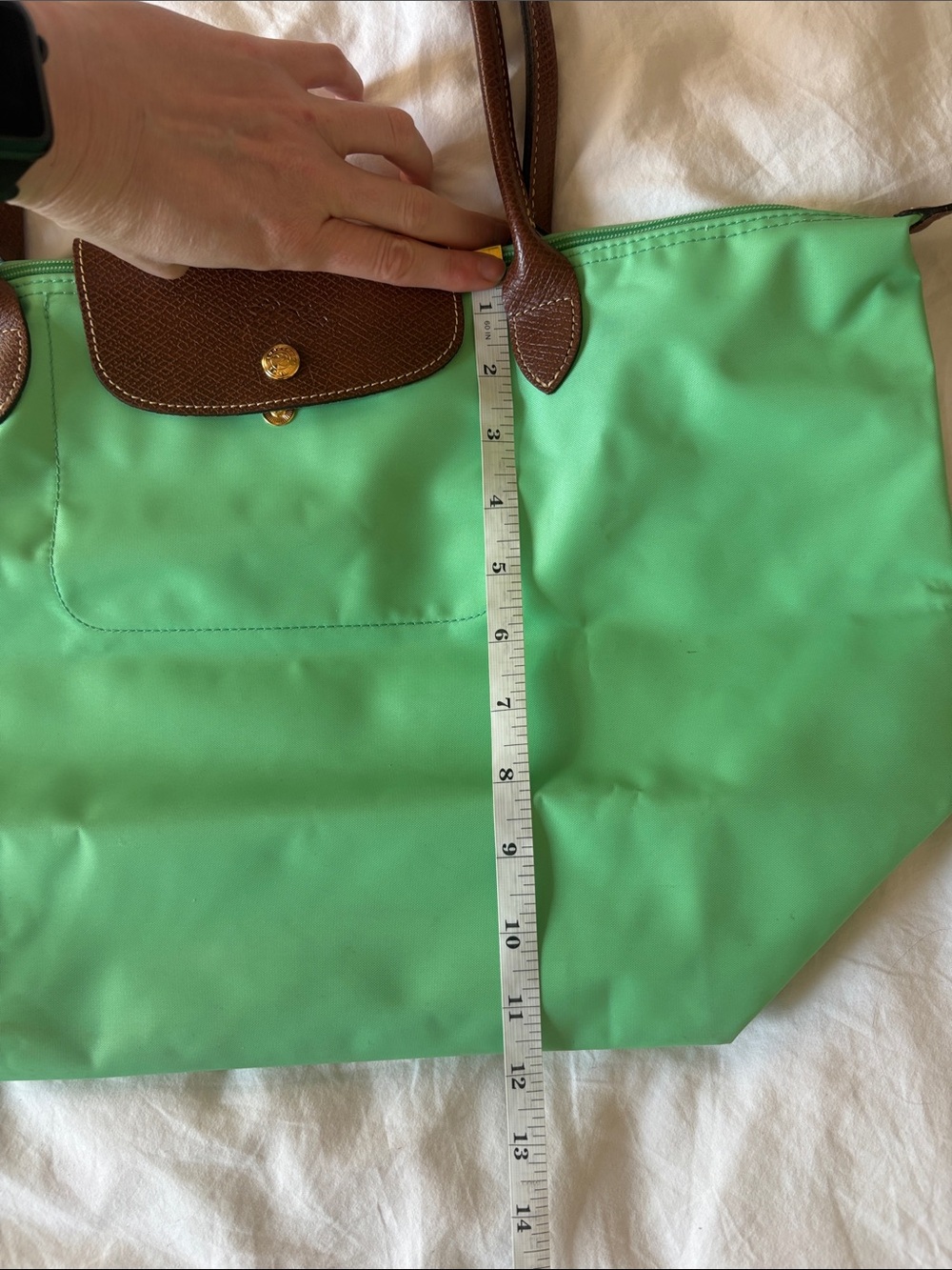 Longchamp Le Pliage Large Nylon Tote in Pistachio - Picture 5 of 13